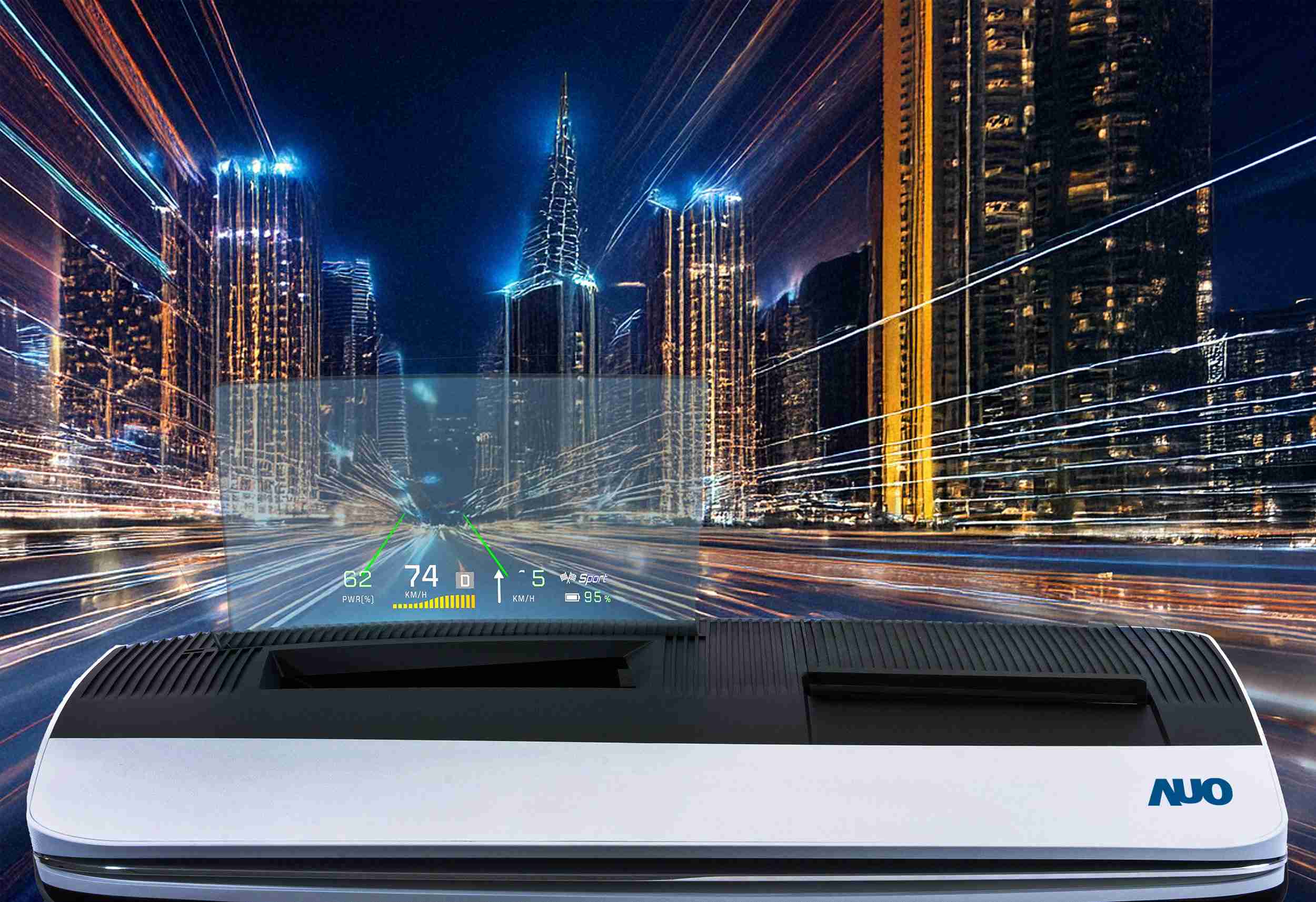 尊龙集团推出13吋Micro LED抬头显示器，，，提供高入眼亮度、、高色彩饱和度的显示质量，，，，在阳光下或黑暗中都清晰可见，，，并利用Micro LED模块体积小的优势，，解决车用空间有限的痛点